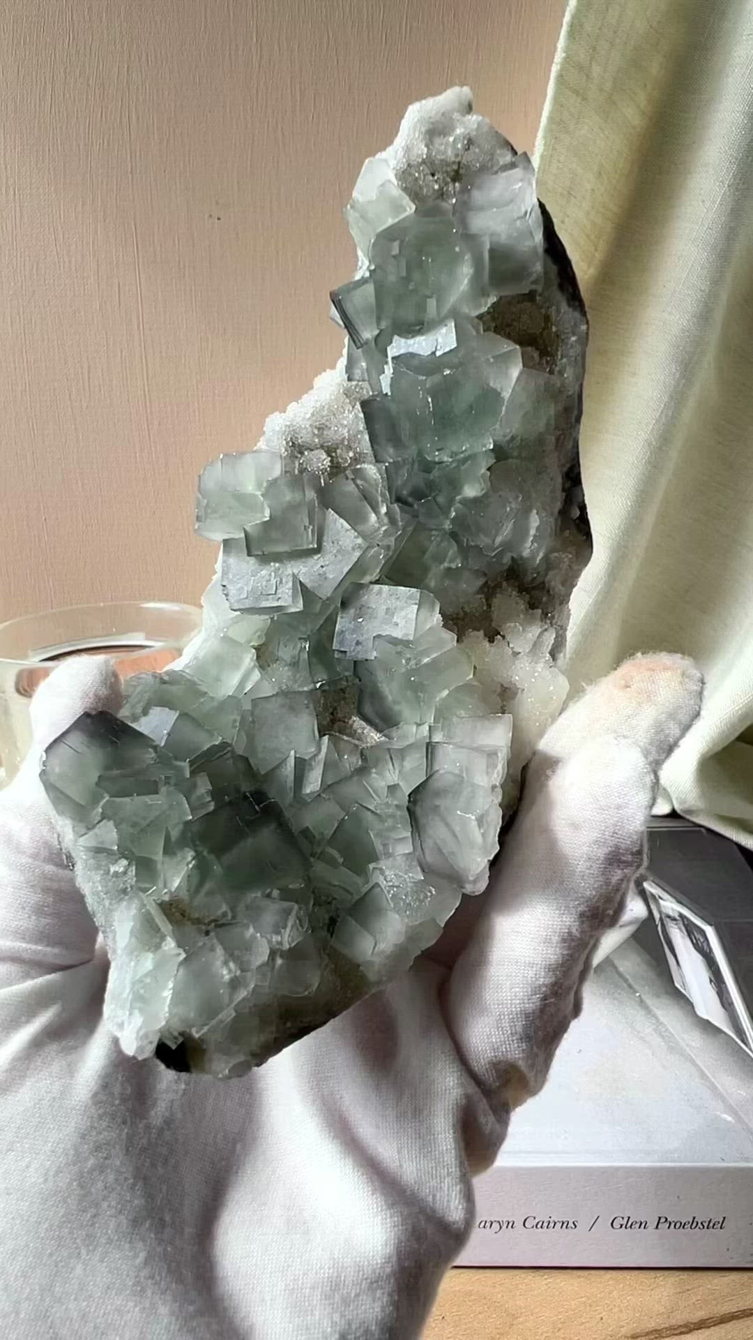 [Primavera] Green Fluorite on White Quartz Matrix